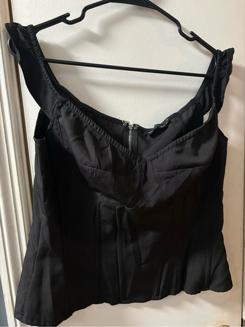 PrettyLittleThing Black Strapless Bustier Top size 12